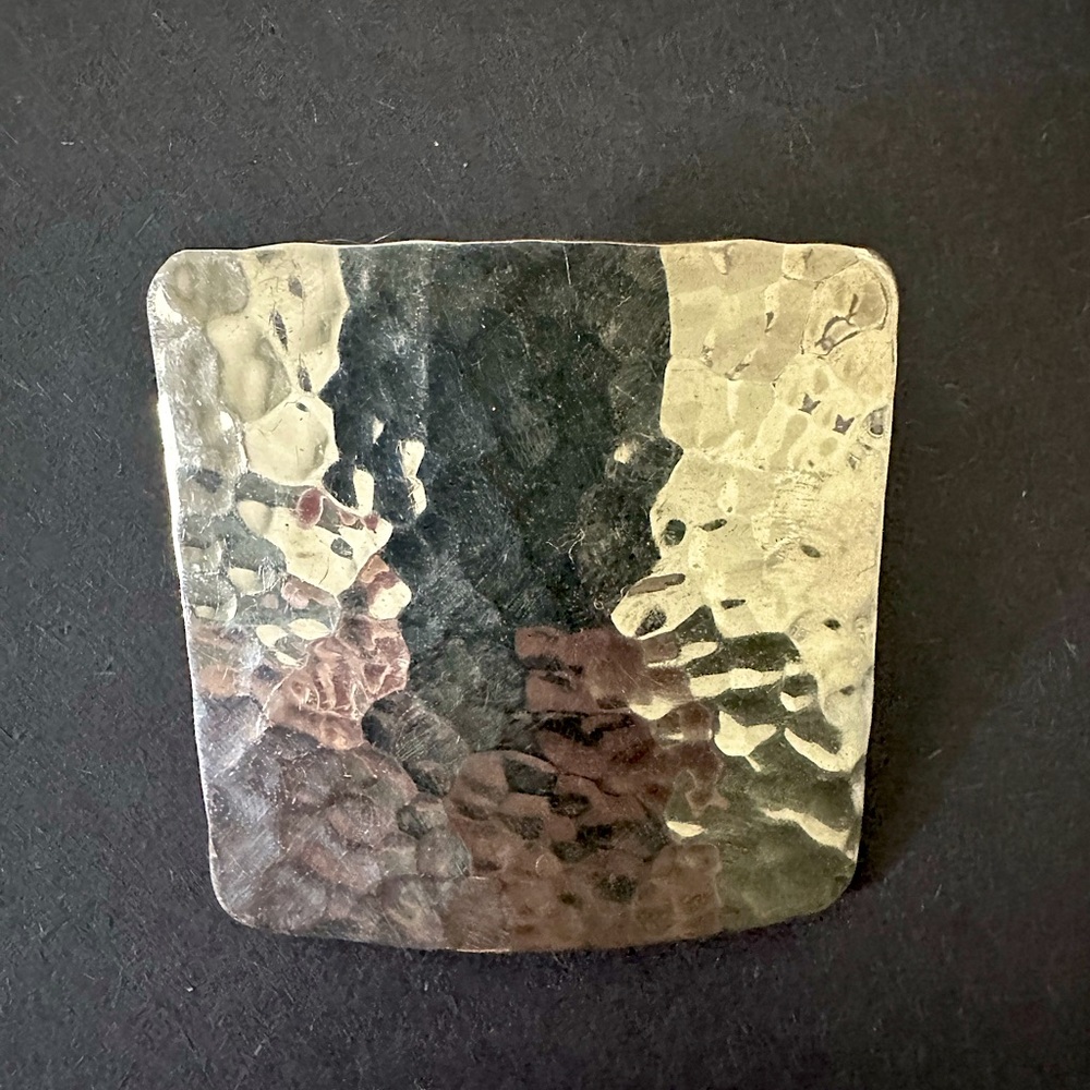 Hammered Sterling Silver square pendant
